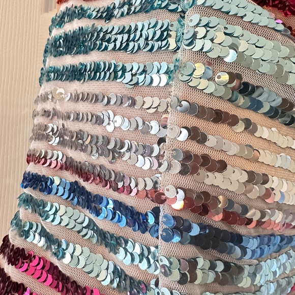 Sequin Hearts , Evening Gown 2 Piece Formal Prom Dress Hi Lo Sequin Size 9 NWT - Picture 7 of 13